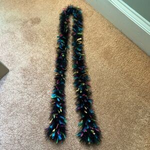 Black and rainbow fluffy scarf